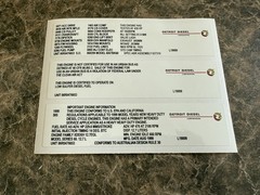 1999 12.7 Detroit Diesel Series 60 Engine Sticker For Offroad Use Only