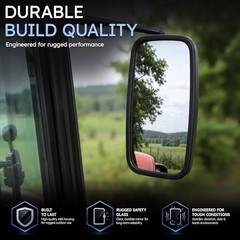 7×12 inch Tractor Side Mirror Kit Extension Arms Adjustable Breakaway Pair Black