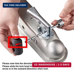 2 Pack Adjustable Trailer Coupler Lock 1/4in Pin Keyed Alike Tow Hitch Latch