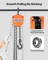 Hand Chain Hoist,1 Ton 2200 lbs Capacity,Manual Chain Block w/Upgrade G80 Galvan