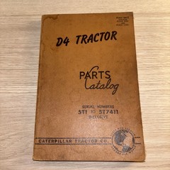 Caterpillar Cat D4 Crawler Tractor Dozer Parts Catalog Manual S/N 5T1-5T7411