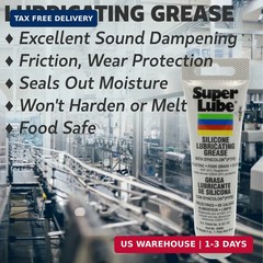 Super Lube 92003 Silicone Lubricating Grease with PTFE, 3 oz Tube, Translucent W