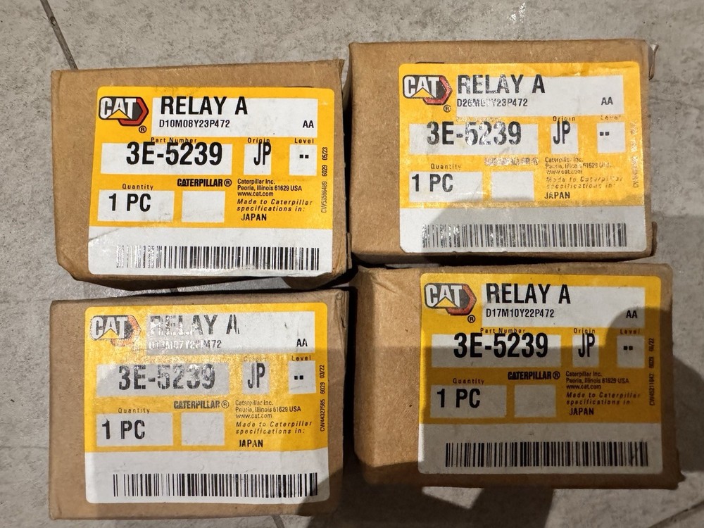 4 Pack CAT 3E-5239: 24 VOLTS RELAY GENUINE NEW Caterpillar