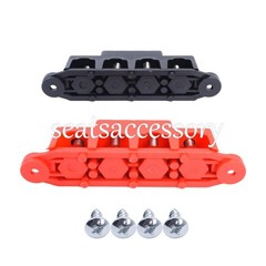 New Red & Black 5/16″ 4 Stud Power Distribution Block -BUSBAR- With Cover