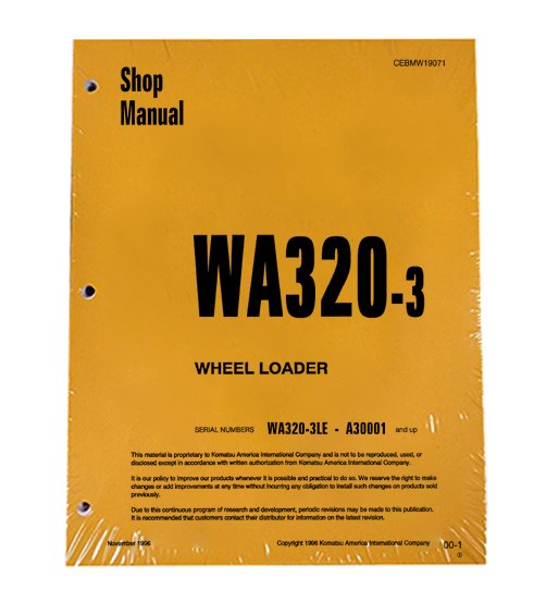 Komatsu WA320-3 Wheel Loader Workshop Repair Service Manual – Part # CEBMW19071