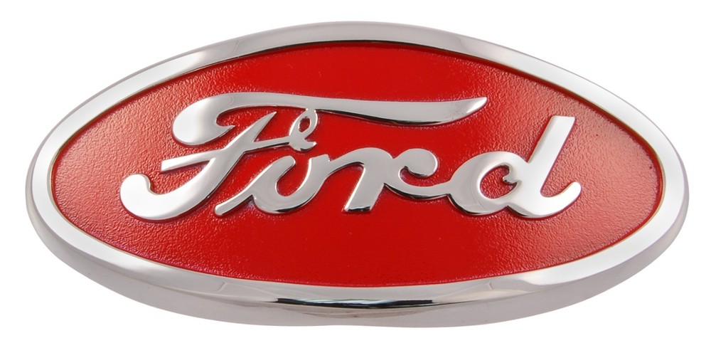 Hood Emblem Red with Chrome Trim 1948-52 Ford Tractor 8N-16600-A