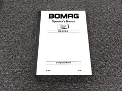 Bomag Compactor Roller BW 211 D-5 Operator Owner Maintenance Manual