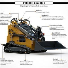 2025 Mini Skid Steer 23HP B&S Loader 3.5mph Speed For Farm EPA Petrol Engine
