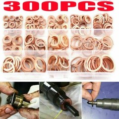 300pcs Washers Gasket Flat Rings Copper Sealing Ring Assortment Oil Drain Seals