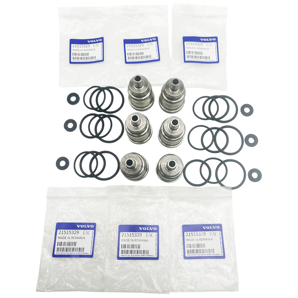 For Volvo D13 D11 D16 6PCS Fuel Injector Sleeve Cup Set 21515329 21401136