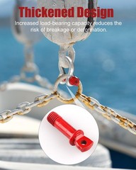 ZORUNNA 5 Pcs 3/8” D Ring Anchor Shackles, 0.5 inches x 2 inches, Red