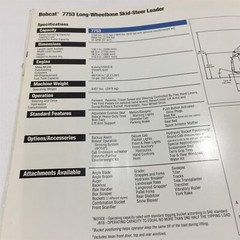 Genuine Original 1994 Bobcat 7753 LWB SSL Skid Steer Loaders Brochure B-1650