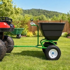 Heavy Duty 110lb Tow Behind Broadcast Spreader ATV Garden Tractor Seed Spreading