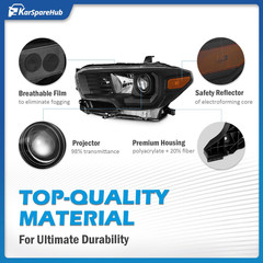 2016-2023 Toyota Tacoma Headlight Assembly Pair Halogen Non-LED DRL Left Right
