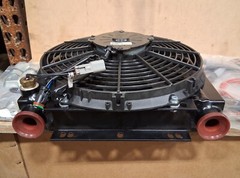 Universal fit 10″x10″ core Remote OIL COOLER w/temp probe 12V 21 GPM USA made