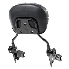Black Adjustable Sissy Bar Passenger Backrest W/Pad For Touring Models 09-25