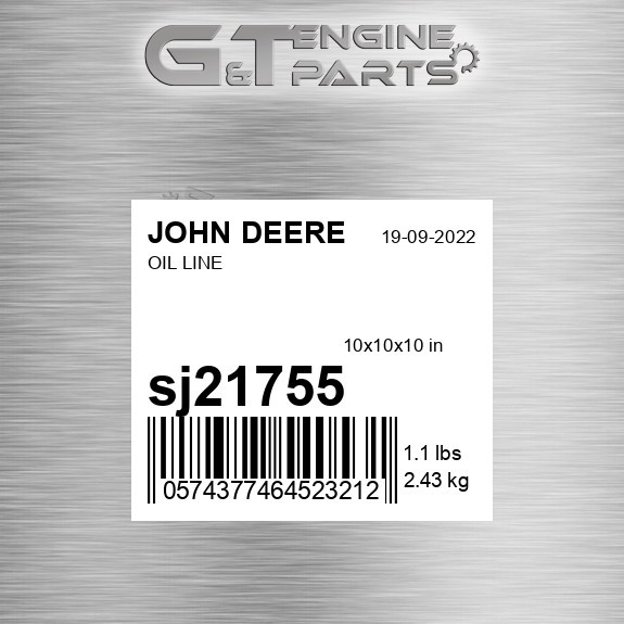 SJ21755 OIL LINE fits JOHN DEERE (Surplus Open Box)