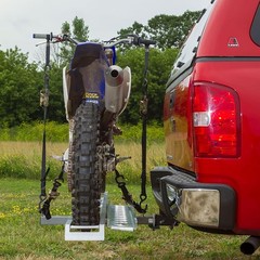 Black Widow Aluminum Hitch Mount Motorcycle Carrier 400lbs for 2″ Receiver