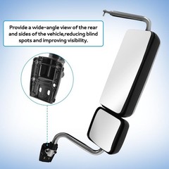 Chrome Door Mirror fit for 2011+ Hino 238 258 268 338 Semi Trucks Left Driver Si