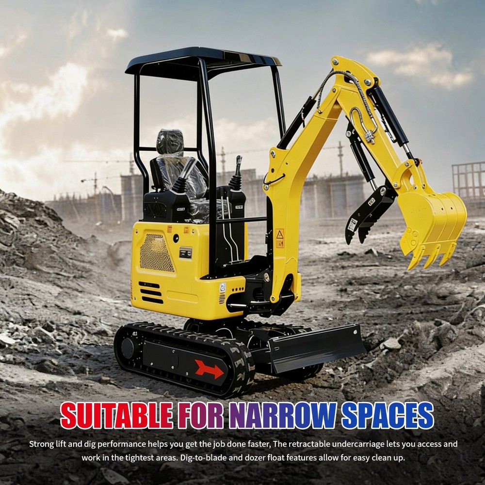 1.8 Ton Mini Excavator Rubber Track with Kubota Diesel With Side Swing Boom USA
