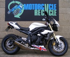 Triumph Street Triple 675 Sliders Front Wheel White 2013 to 2016 B232