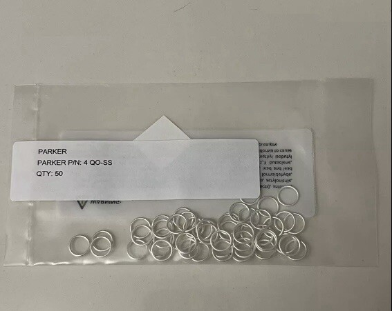 Parker, 4 QO-SS, SS Ultra Seal O-Rings, 321 Silver Plated – New, Lot of Qty. 50