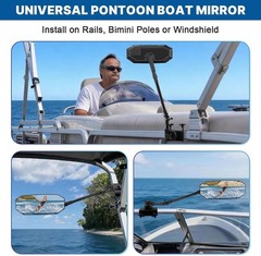 Pontoon Boat Mirror Rear View, Flag 4.8″x12.4″ Large Convex Marine Mirror
