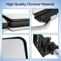 Chrome Door Mirror Fit for 2011+ Hino 238 258 268 338 Semi Trucks Left Driver Si