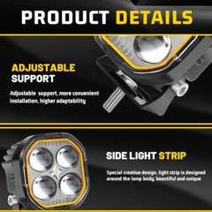 2PCS 3” LED WORK Lights Pods Caterpillar Skid Steers Excavator Forklift Loader