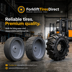 JLG 406×125 Non-Marking Solid Scissor Lift Tire & Wheel Assembly