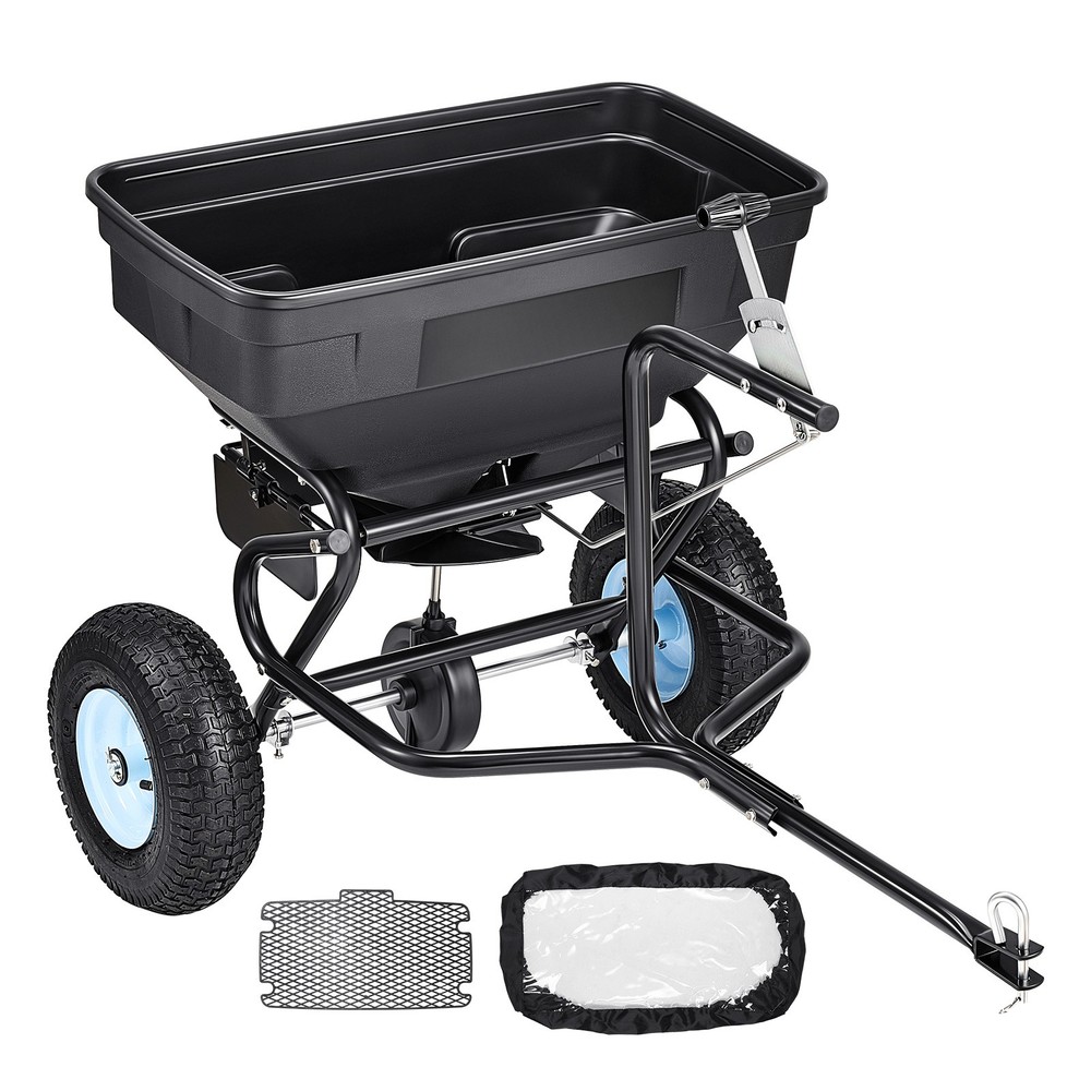 VEVOR Tow Behind Broadcast Spreader 130LB 15 Settings 0-9.8 ft Spreading Width