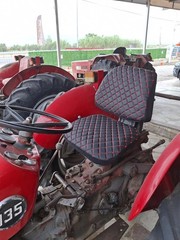 Universal Fit Tractor & Forklift Seat Cover – Comfortable Quilted Leather Design