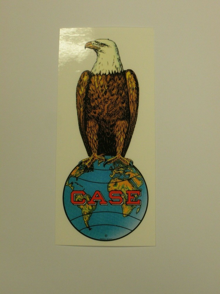 J I Case Eagle on Top of the World Decal 4 1/4″ high – NEW FREE SHIPPING