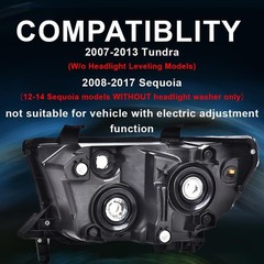 Headlights Assembly Fit Toyota Tundra 2007-2013/Sequoia 2008-2017