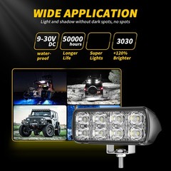 2X 3.6″ Flash LED WORK LIGHT fit CAT Skid Steer 289D3 277D 289D 226D 249D 297D2