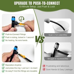 Drip Irrigation System Push-to-Connect Garden Watering Kit…