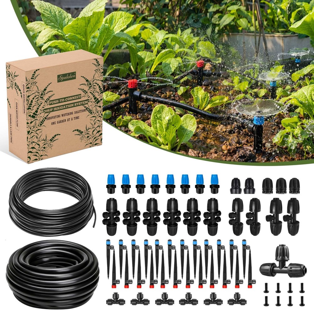 Drip Irrigation System Push-to-Connect Garden Watering Kit…