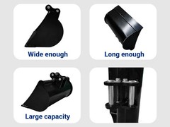 600mm Smooth Edge Bucket for 1-1.8T Mini Excavator, With Pin, Free Shipping USA