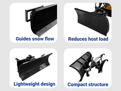 39in Hydraulic Angle Snow Blade Attachment For Mini Skid Steer Loaders Universal