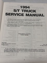 GMC Truck Chevy Trucks S/T Truck 1994 Service Manual Repair Maintenance Shop
