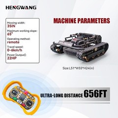 New 22 hp remote control off-road tank lawn mower with adjustable mowing height