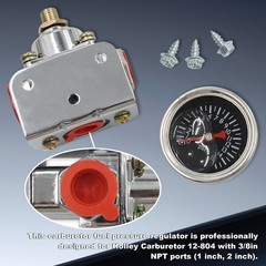 12-804 Low Fuel Pressure Adjustable Regulator & Gauge Kit Fits 1-4PSI Carburetor