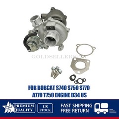 For Bobcat S740 S750 S770 A770 T750 Engine D34 7256748 K03 Turbo Turbocharger US