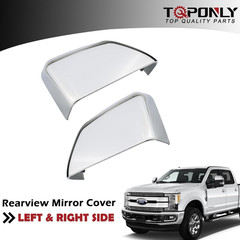 1 Pair Tow Mirror Chrome Cover Cap | for 2017-2024 Ford Super Duty F250 F350 F45