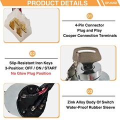 K2134-62100 Ignition Switch for Kubota Tractor G1700 G1800 G1900 G2000 TG1860G