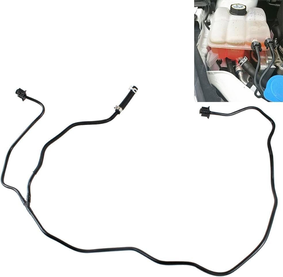 Radiator Reservoir Coolant Hose compatible with Ford Focus Black
