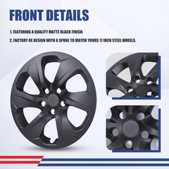 Set of 4 17 Black Matte Snap On Hubcaps Wheel Covers for Toyota RAV4