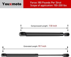 20 inch 180 Lbs /800 N Gas Spring Shock Struts fit for Heavy-Duty Floor Hatc