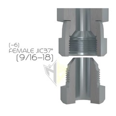 3/8” Hydraulic Hose with 3/8 FEMALE JIC 37° Ends, #6 FEMALE JIC37° (4,800psi)