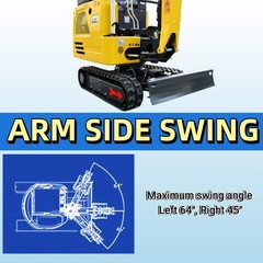 1.8 Ton Mini Excavator Rubber Track with Kubota Diesel With Side Swing Boom USA